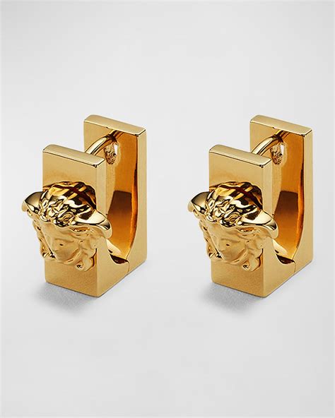 versace mens stud earrings|Versace medusa head earrings.